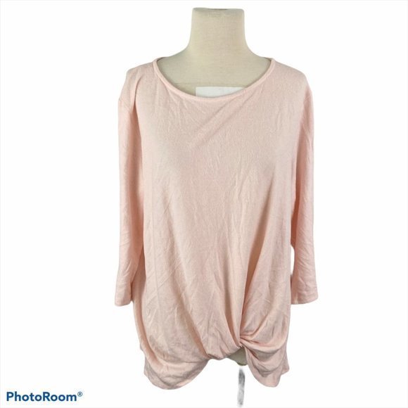 NWT GIBSON Pink Cozy Twist Front Pullover Sweater (XS) - Picture 9 of 10